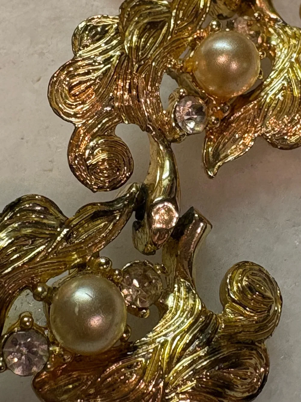 Gold-Tone Pearl Floral Link Bracelet - Women's Jewelry